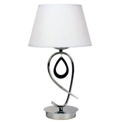 Lampe De Table ELISABETH Argentée En Métal -BRILLIANT Soldes Boutique lampe de table elisabeth argentee en metal keria hk150027 3