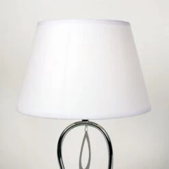 Lampe De Table ELISABETH Argentée En Métal -BRILLIANT Soldes Boutique lampe de table elisabeth argentee en metal keria hk150027 8