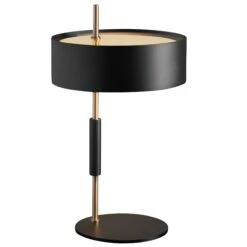 Lampe Design 1953 En Métal Noir Et Doré