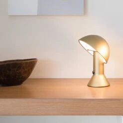 Lampe En Aluminum ELMETTO Doré -BRILLIANT Soldes Boutique lampe en aluminum elmetto dore martinelli 2206731 1