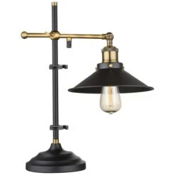 Globo Lampe Industrielle LENIUS Noire Et Dorée En Métal