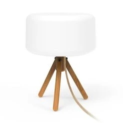 Lampe Moderne Extérieur LED CHLOE En Bois Et PVC Blanc -BRILLIANT Soldes Boutique lampe moderne exterieur led chloe en bois et pvc blanc new garden 2000586 3