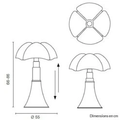 Lampe PIPISTRELLO LED Dimmable Laiton Satiné -BRILLIANT Soldes Boutique lampe pipistrello led dimmable laiton satine martinelli 2101506 2