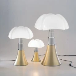 Lampe PIPISTRELLO LED Dimmable Laiton Satiné -BRILLIANT Soldes Boutique lampe pipistrello led dimmable laiton satine martinelli 2101506 5