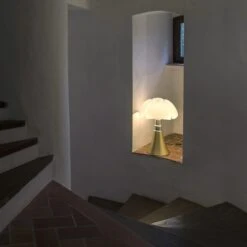 Lampe PIPISTRELLO LED Dimmable Laiton Satiné -BRILLIANT Soldes Boutique lampe pipistrello led dimmable laiton satine martinelli 2101506 7