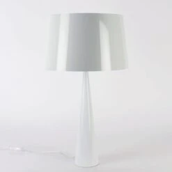 Lampe TOTEM Blanche En Métal -BRILLIANT Soldes Boutique lampe totem blanche en metal aluminor l130079 3