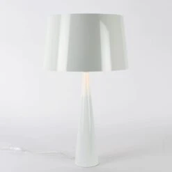 Lampe TOTEM Blanche En Métal -BRILLIANT Soldes Boutique lampe totem blanche en metal aluminor l130079 4