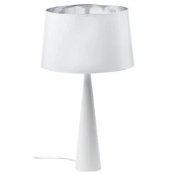 Lampe TOTEM Blanche En Métal -BRILLIANT Soldes Boutique lampe totem blanche en metal aluminor l130079 5