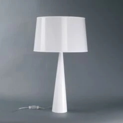 Lampe TOTEM Blanche En Métal -BRILLIANT Soldes Boutique lampe totem blanche en metal aluminor l130079 6