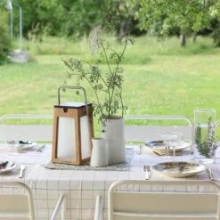 Lanterne Solaire Extérieur LED TINK En Teck Couleur Bois -BRILLIANT Soldes Boutique lanterne solaire exterieur led tink en teck couleur bois les jardins l190176 4