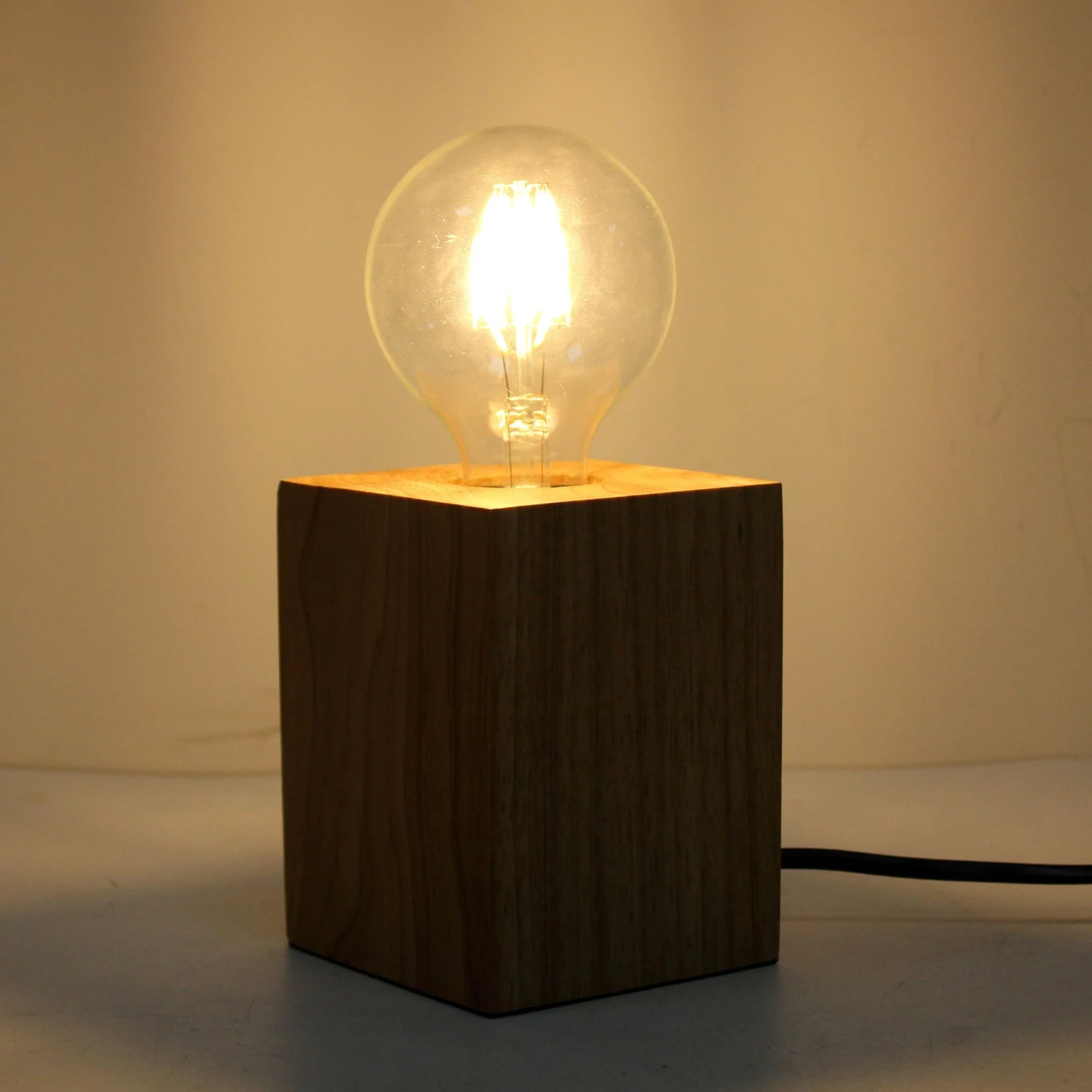 Pied De Lampe Forme Cube VIOLA En Bois Naturel 5 Pied De Lampe Forme Cube VIOLA En Bois Naturel – Image 5