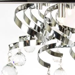 Plafonnier à Pampilles PAOLA Chromé Effet Miroir En Métal Et Verre -BRILLIANT Soldes Boutique plafonnier a pampilles paola chrome effet miroir en metal et verre laurie hl150086 8