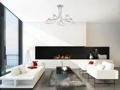 Plafonnier Déporté ABBERYVILLE Argenté En Métal