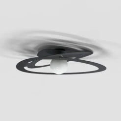 Plafonnier DILATE (D60cm) En Métal Noir -BRILLIANT Soldes Boutique plafonnier dilate d60cm en metal noir lumicom 2104097 2