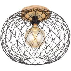 Globo Plafonnier LACKY En Métal Noir -BRILLIANT Soldes Boutique plafonnier lacky en metal noir globo 2108514 1