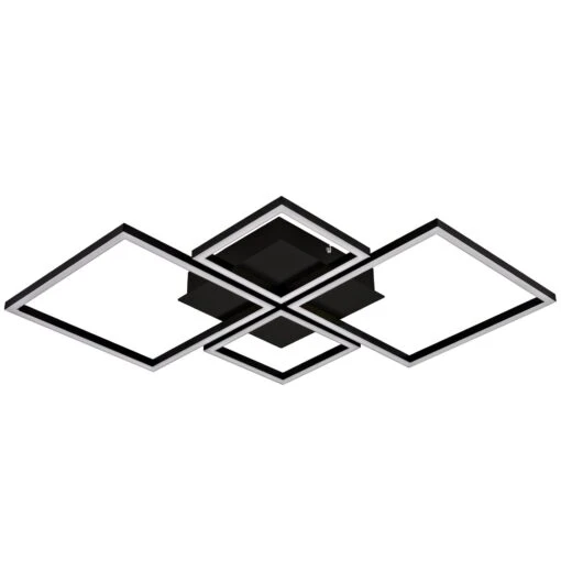 Plafonnier LED CARRIE (L53cm) En Métal Noir Mat -BRILLIANT Soldes Boutique plafonnier led carrie l53cm en metal noir mat keria 2206978