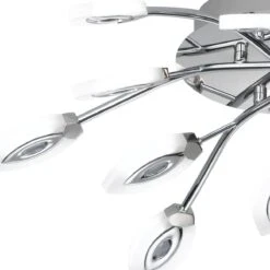 Plafonnier Led Design 12 Spots ASHLEY Argenté En Métal -BRILLIANT Soldes Boutique plafonnier led design 12 spots ashley argente en metal wofi kw180170 2