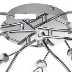 Plafonnier Led Design 12 Spots ASHLEY Argenté En Métal -BRILLIANT Soldes Boutique plafonnier led design 12 spots ashley argente en metal wofi kw180170 4