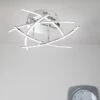 Fischer Plafonnier LED Design CROSS Argenté En Métal