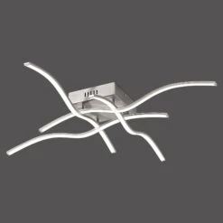 Plafonnier LED Design WAVE Argenté En Métal -BRILLIANT Soldes Boutique plafonnier led design wave argente en metal paul neuhaus kw181111 2