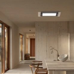 Plafonnier LED FLORENCE (L55cm) En Verre Et Métal Noir