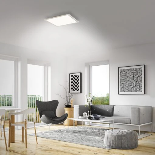 Plafonnier LED PIATTO (1800lum) En Métal Et Plastique Blanc -BRILLIANT Soldes Boutique plafonnier led piatto 1800lum en metal et plastique blanc briloner 1904008