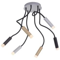 Plafonnier LED PURE GEMIN En Métal Argent -BRILLIANT Soldes Boutique plafonnier led pure gemin en metal argent paul neuhaus 2107227 1