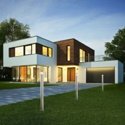 BRILLIANT Soldes Boutique -BRILLIANT Soldes Boutique potelet exterieur design led fosca argente en metal globo kw170149 1